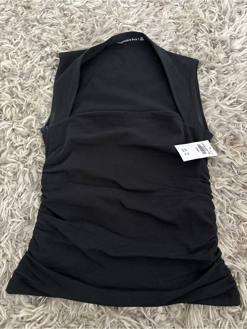 Abercrombie & Fitch Black Sleeveless Ruched Tank
